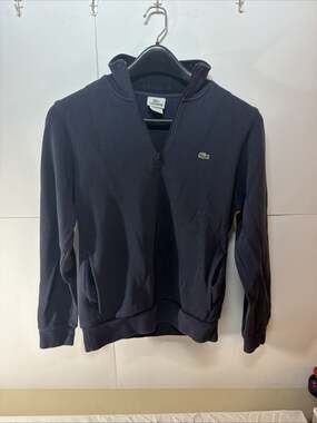 Lacoste Men’s Size 5 Navy Blue 1/4 Zip Pullover Sweatshirt Cotton Crocodile Logo